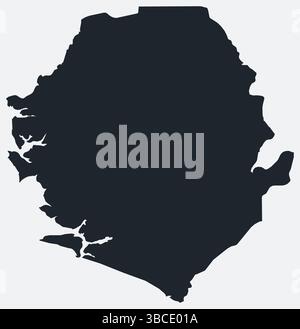 Sierra Leone map. Blank vector map of the Country. Borders of Sierra ...