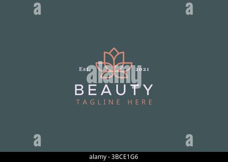 Floral Beauty and Spa Minimalist Logo Sacred Geometric Symbol Stock Vector