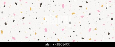 Light beige Terrazzo seamless pattern. Repeated granite stone texture. Color Italian mosaic surface design for paving, floor tile swatch, decoration. Vector repeated Venetian marble background concept Stock Vector
