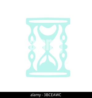 Aesthetic Sea Blue Hourglass: Timeless Symbol of Flow and Patience Stock Vector