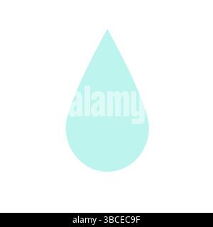 Pale Blue Teardrop Icon: Simple and Clean Water Droplet Design Stock Vector