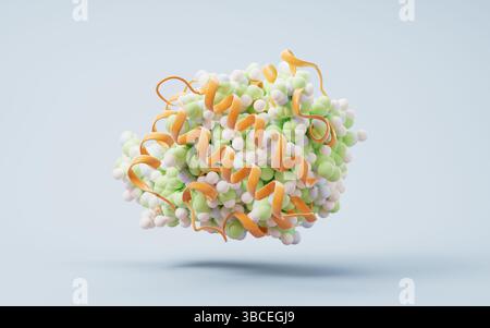 Biological curve protein structure, 3d rendering. 3D illustration Stock ...