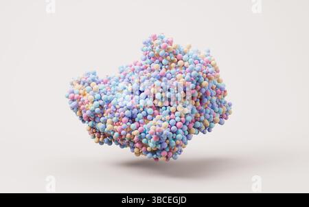 Biological organic protein structure, 3d rendering. 3D illustration ...