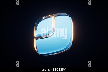Abstract blue glass geometry cubes, 3d rendering. 3D illustration. Stock Photo
