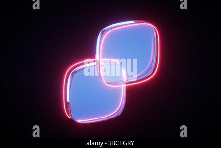 Abstract blue glass geometry cubes, 3d rendering. 3D illustration. Stock Photo