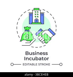 Business incubator multi color concept icon Stock Vector