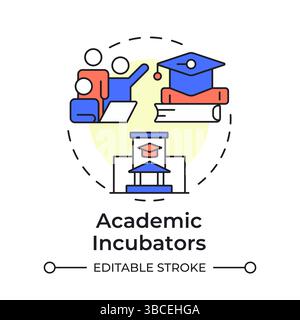 Academic incubators multi color concept icon Stock Vector