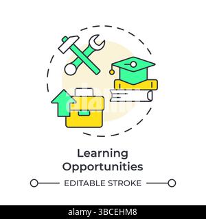 Learning opportunities multi color concept icon Stock Vector