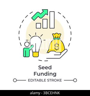Seed funding multi color concept icon Stock Vector
