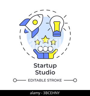 Startup studio multi color concept icon Stock Vector