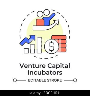 Venture capital incubators multi color concept icon Stock Vector