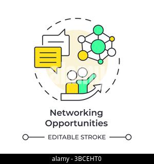Networking opportunities multi color concept icon Stock Vector