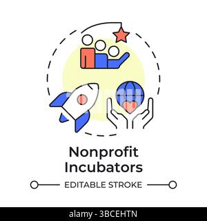 Nonprofit incubators multi color concept icon Stock Vector