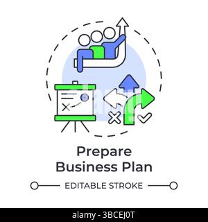 Prepare business plan multi color concept icon Stock Vector