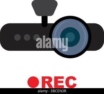 Modern dash camera used for recording road traffic Stock Vector