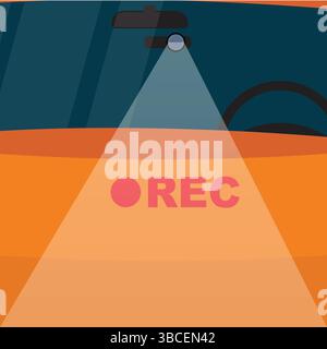 Modern dash camera used for recording road traffic Stock Vector