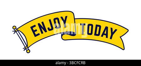 Enjoy Today. Flag ribbon template. Stock Vector