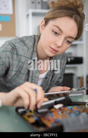 young woman in the laboratory Stock Photo