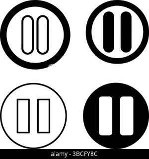 10 Pause Icons Set: Simple Vector Graphics Stock Vector