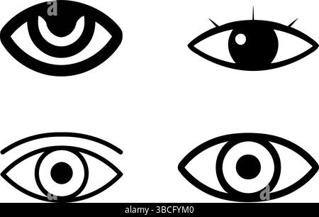 10 Eye/View Icons Set: Simple Vector Graphics Stock Vector