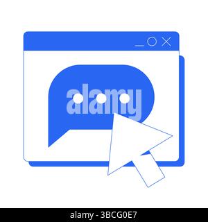 Online messaging line onboarding ui illustration Stock Vector