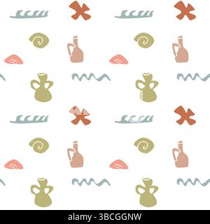 Boho summer elements pattern for decoration and design. Stock Vector