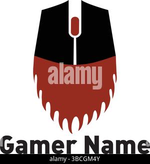 Gamer Name IT Company Business Mouse Fast Fire Cool Modern E-sports Modern Tech Computer Shop Creative Stock Vector