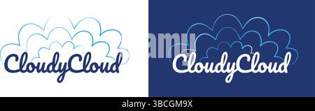 Cloud Logo Hand Drawn Sky Sleep Dreams Creative Storage Network Internet Computer Online Candy Floss Business Card Design Graphic Template Isolated Stock Vector