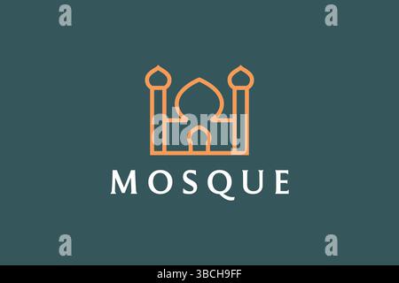 Mosque Simple Geometric Logo Concept Stock Vector