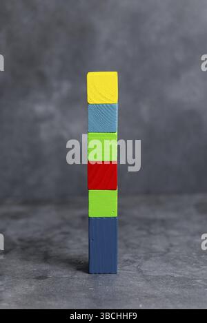 Stack of Sample Cube Rectangular Boxes On Surface Polished With Multi-Colour Stock Photo