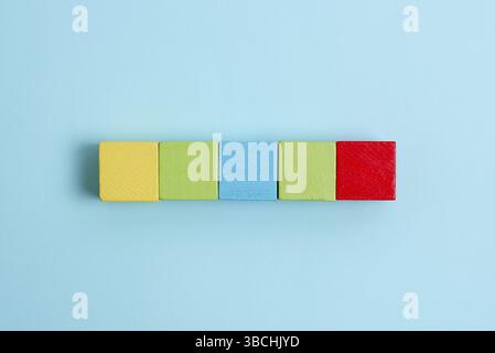 Stack of Sample Cube Rectangular Boxes On Surface Polished With Multi-Colour Stock Photo