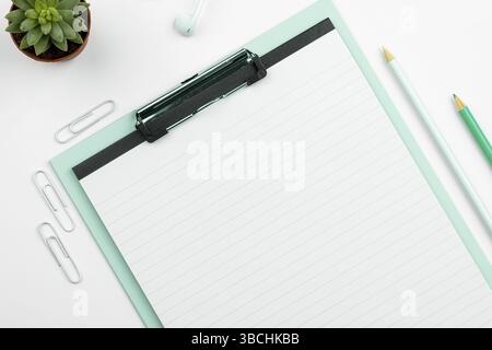 Office Supplies, Stickers, Notebooks Pens Pencils Rullers Marckers Stock Photo