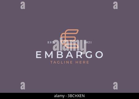 Letter E Abstract Shape Geometric Logo Concept Stock Vector