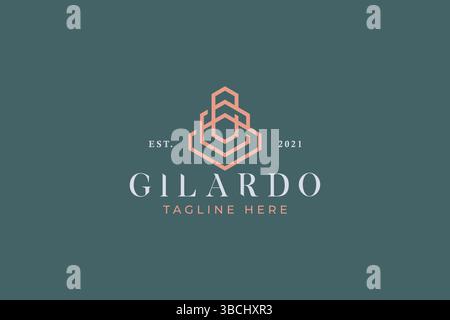 Geometric Line Abstract Shape Building Real Estate Emblem for Business Company Logo Stock Vector