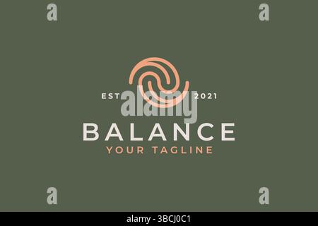 Abstract Spiral Balance Concept Branding Logo Stock Vector