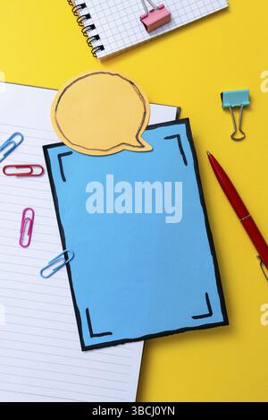 Flashy School And Office Supplies, Bright Teaching And Learning Collections Stock Photo