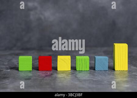 Stack of Sample Cube Rectangular Boxes On Surface Polished With Multi-Colour Stock Photo