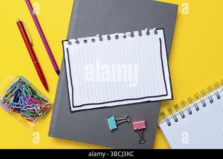 Flashy School And Office Supplies, Bright Teaching And Learning Collections Stock Photo