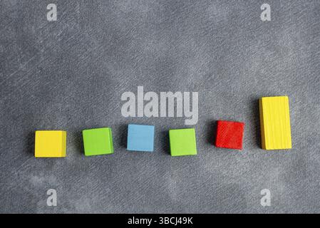 Stack of Sample Cube Rectangular Boxes On Surface Polished With Multi-Colour Stock Photo