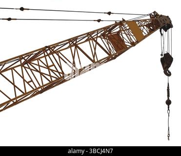 A close view of the top end of a crane Stock Photo