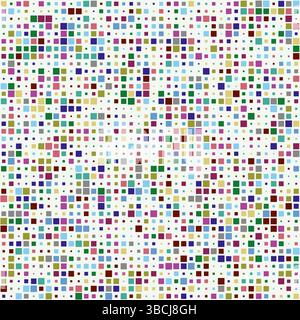 Abstract background. Squares in multiple colors. Neutral, green, brown, blue, pink. Cool vector illustration. Stock Vector