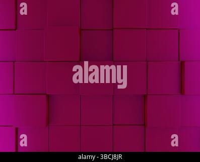 Abstract background of metallic cubes in pink, 3d rendering Stock Photo