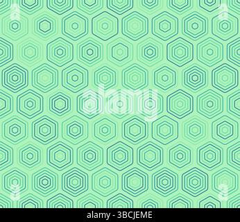 Geometric template background. Rounded stacked hexagons mosaic cells. Hexagonal cells. Multiple tones color palette. Seamless pattern. Stock Vector