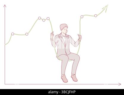 An engaging illustration showcasing business growth and current stock market trends, bringing data to life Stock Vector