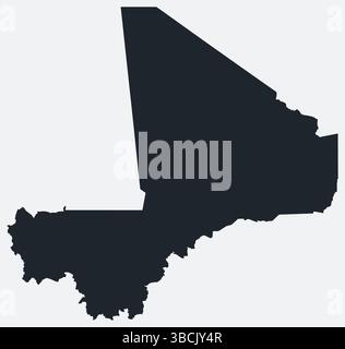 Mali map. Just a simple border map. Shape of the country. Flat blank Mali outline. Vector boundary illustration. Stock Vector