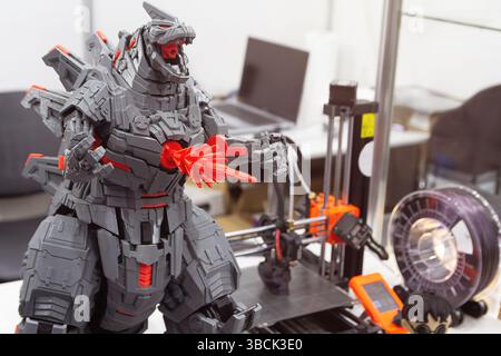 Samples of products made using 3D printing technology in an laboratory. Industry Stock Photo