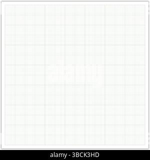 Blank White Square Graph Paper Sheet with Light Grid Lines Stock Vector