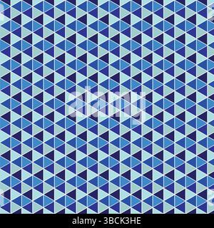Blue Triangle Pattern: Geometric Vector Designs & Backgrounds,  Abstract Blue Triangular Mosaic: Seamless Textures, Modern Blue Geometric Pattern. Stock Vector