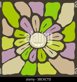 Smiling Flower Vector Illustration Mosaic Stock Vector