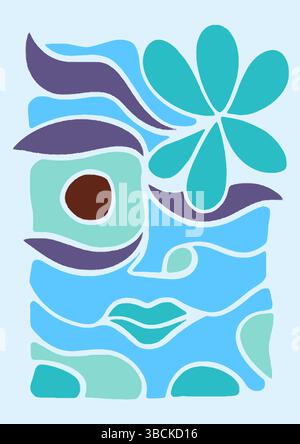 Abstract Face Flower Vector Art Stock Vector